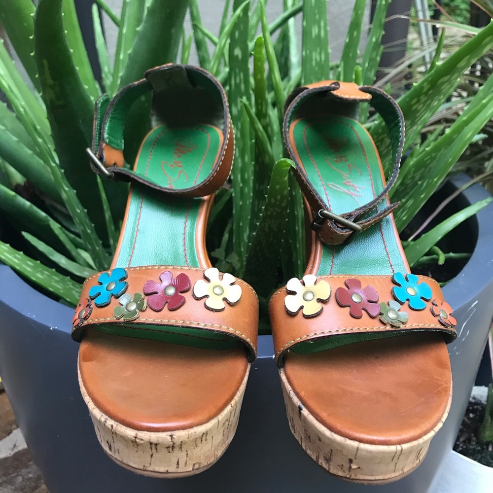 MISS SIXTY Brown Leather Wedge